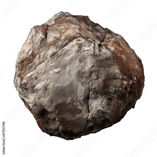 Tuff boulder isolated on transparent background photo