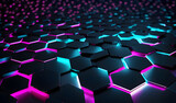 Abstract background of hexagons. 3d rendering, 3d illustration.