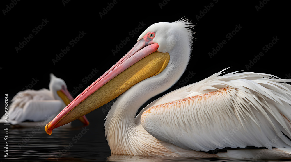 Great White Pelican, Pelecanus onocrotalus Great White Pelican, Pelecanus onocrotalus