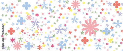 Vector pattern illusration daisy flowers background. Pretty floral pattern for print. Flat design vector.