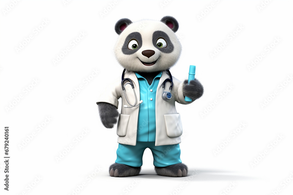 doctor panda cartoon character