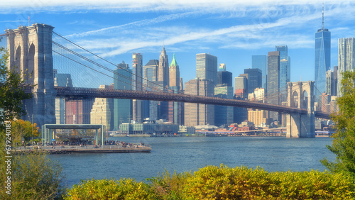 Skyline New York Brooklyn Bridge