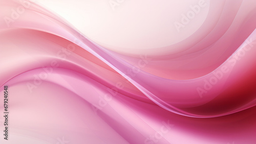 Abstract pink rose waves design with smooth curves and soft shadows on clean modern background. Fluid gradient motion of dynamic lines on minimal backdrop