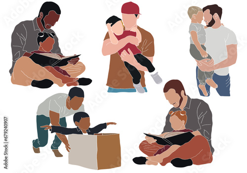a set of illustrations for father's day