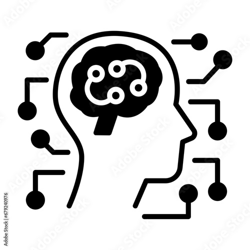brain that controls movement intention concept, paralysis to control device vector icon design, predictive modeling or adaptive control symbol artificial intelligence sign, neural circuit illustration