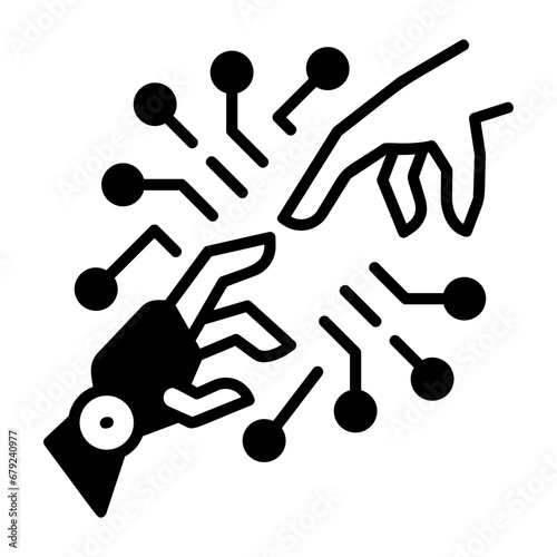 Machines acquiring knowledge through User experience concept, vector icon design, predictive modeling or adaptive control symbol, artificial intelligence sign, neural circuit stock illustration