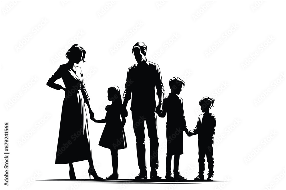 Cherished Moments: Detailed Family Illustration