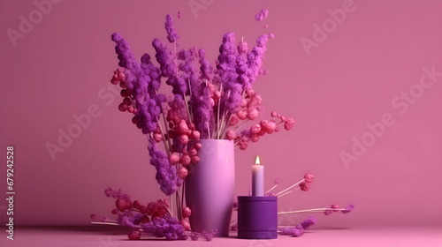 Mockup florales en colores morados dia de la mujer 8 de marzo