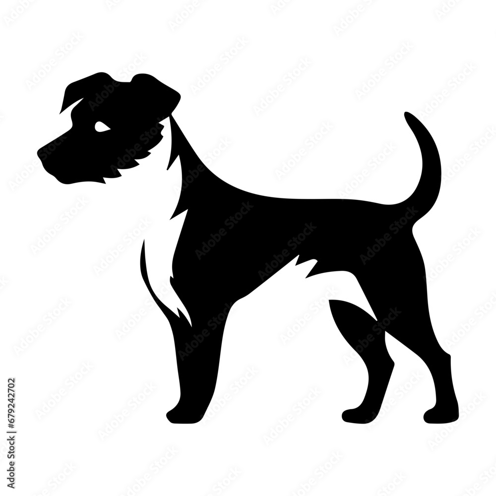 Jack Russell Terrier Dog Vector Silhouette, Generative AI.