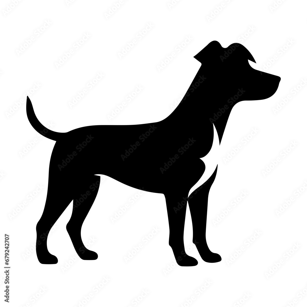 Jack Russell Terrier Dog Vector Silhouette, Generative AI.