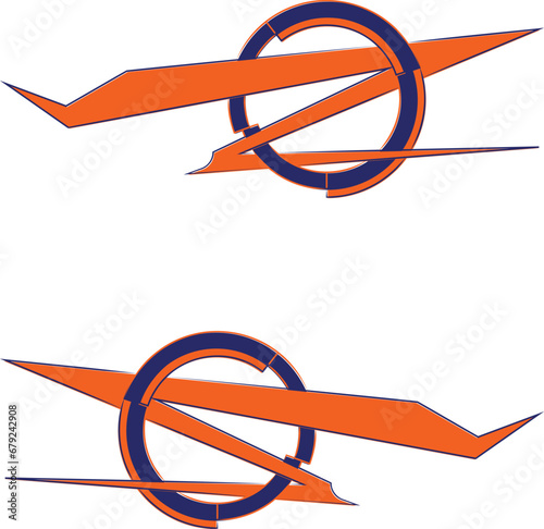 Decals for racing cars and sports cars. Orange decals.