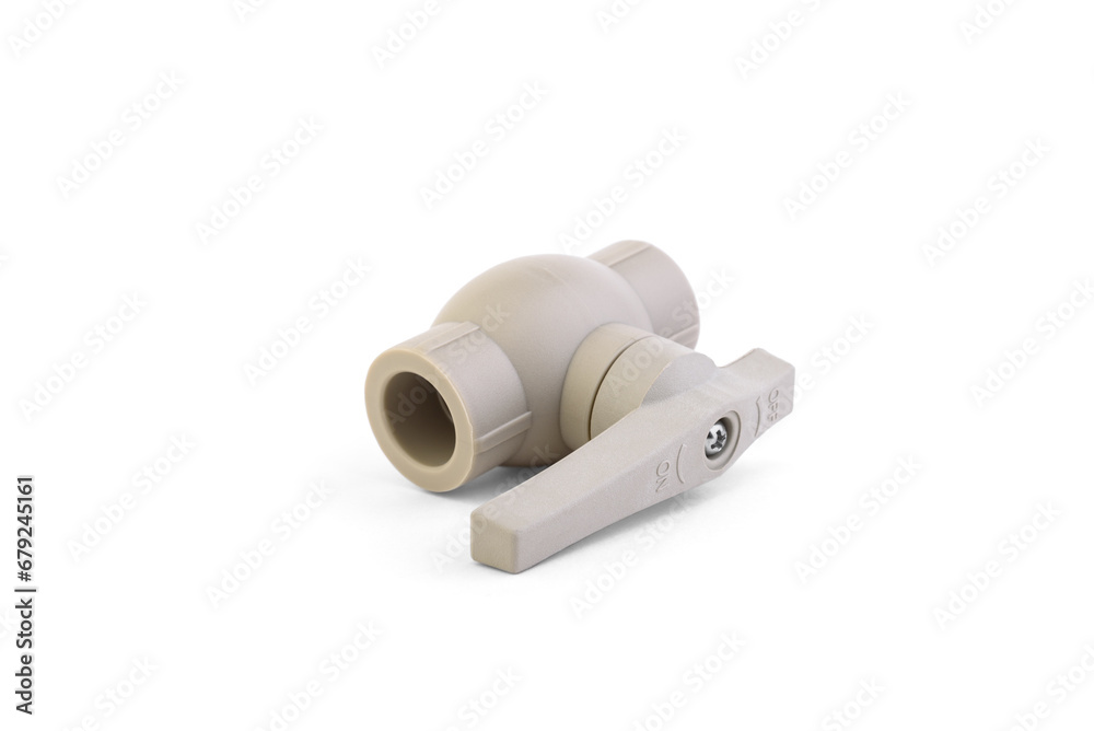 PVC pipe faucet isolated on white background. PVC pipe faucet isolated on white background.