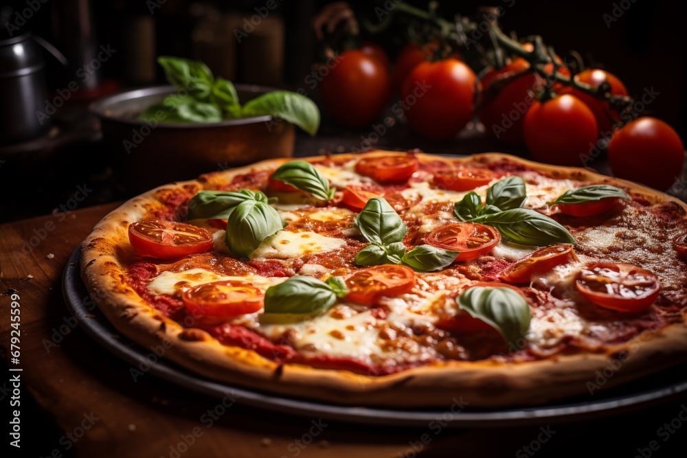 A Classic Italian Pizza Fresh from the Oven