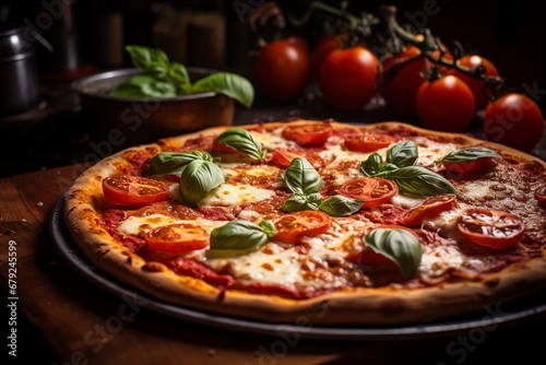 A Classic Italian Pizza Fresh from the Oven