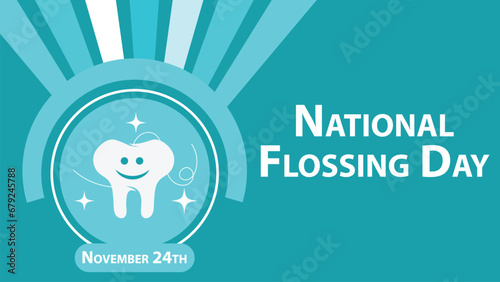 National Flossing Day vector banner design. Happy National Flossing Day modern minimal graphic poster illustration.
