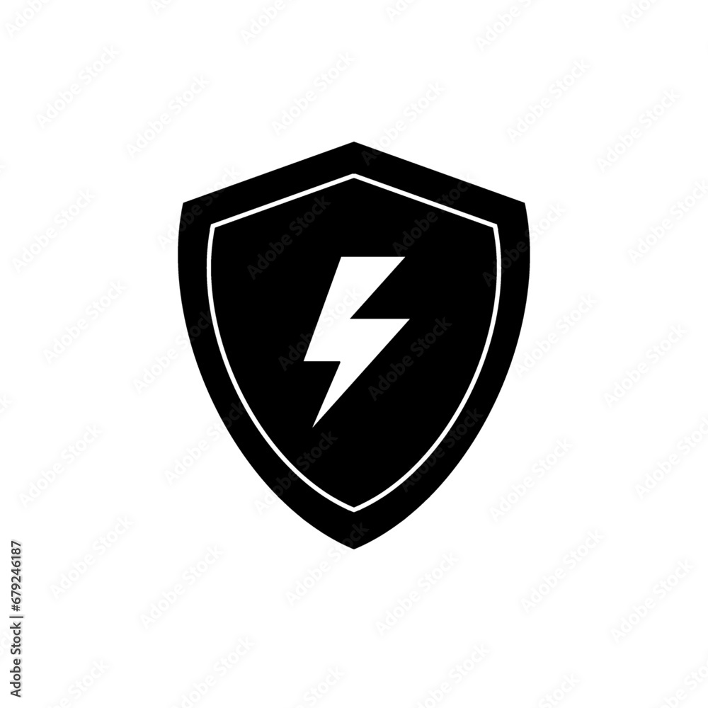 black shield icon with lightning sign isolated on white transparent background security protect protected privacy power safety vector illustration black shield icon with lightning sign isolated on white transparent background security protect protected privacy power safety vector illustration