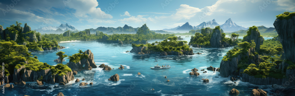 Eden's Echo: A Paradise Island Poster with Clear Water and Beach, Unveiling the Pristine Embrace of Nature's Secluded Serenity, Crafted by Generative AI Eden's Echo: A Paradise Island Poster with Clear Water and Beach, Unveiling the Pristine Embrace of Nature's Secluded Serenity, Crafted by Generative AI