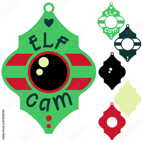 Elf cam svg, 3d Christmas ornament, Layered papercut template, Kids Christmas decoration