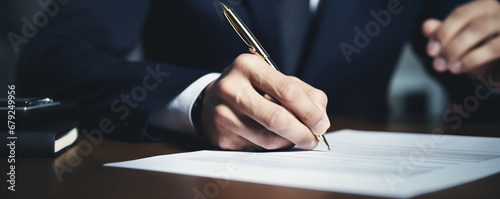 Business man sign a contract investment professional document agreement