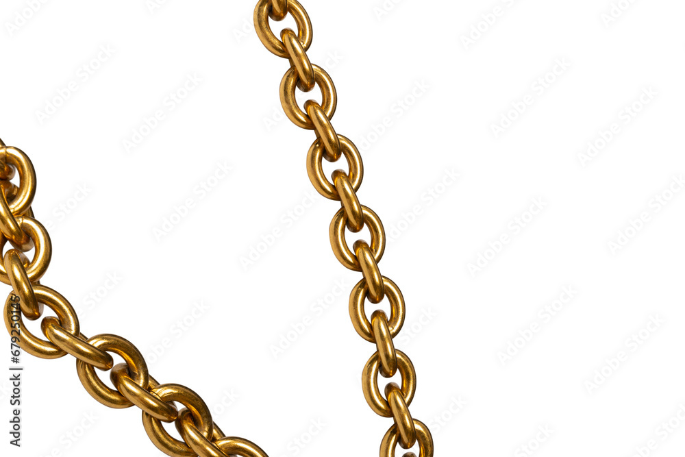 Obraz premium Golden chain isolated on white background.