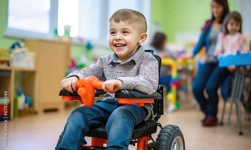 A Determined Young Boy Overcoming Challenges in an Inclusive Classroom A Determined Young Boy Overcoming Challenges in an Inclusive Classroom