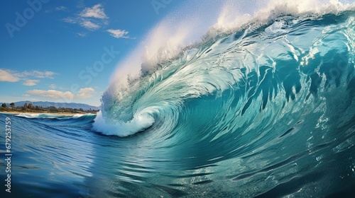 blue ocean surfing wave © pector