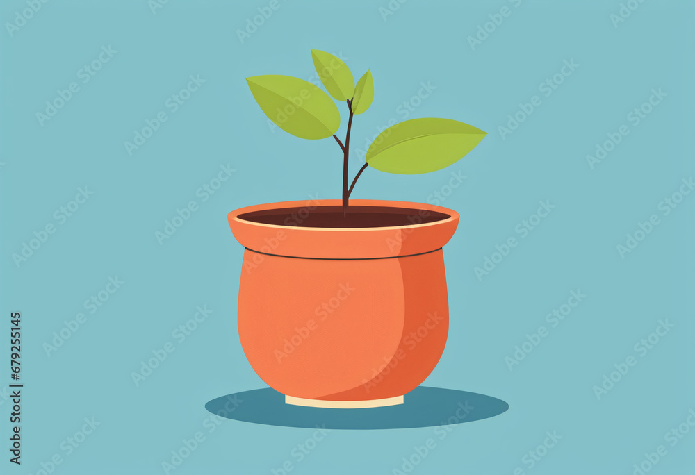 Obraz premium plant in pot vector illustration design