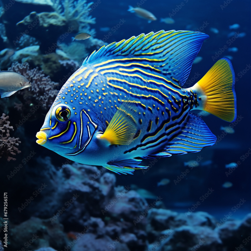 Ai Generated amazing art fish in aquarium Ai Generated amazing art fish in aquarium