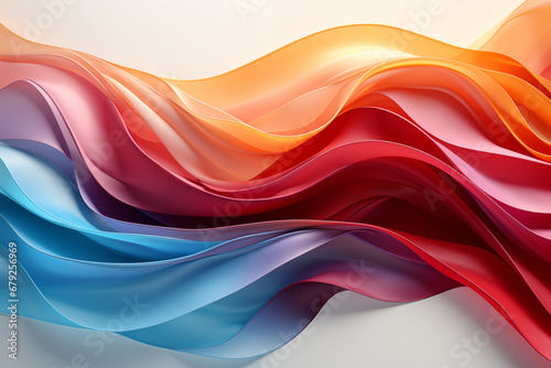 abstract colorful wavy silk background. 3d render illustration.