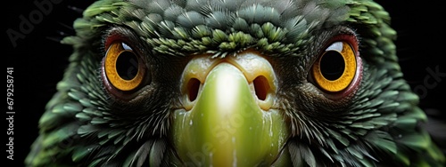 alexandrine parrot closeup white background photo