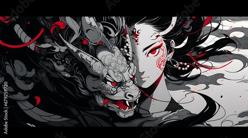 Horror anime manga art  background illustration design