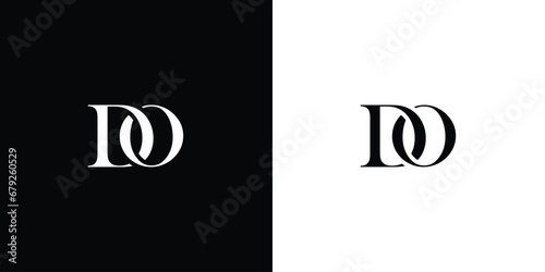 Abstract Initial letter DO logo initial letter design template vector in black and white color