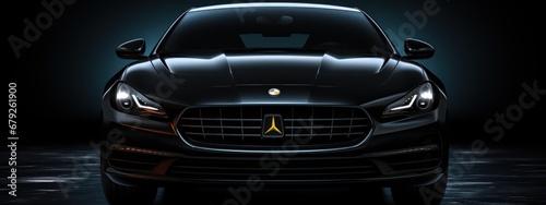 luxury black car whit black background © yuan