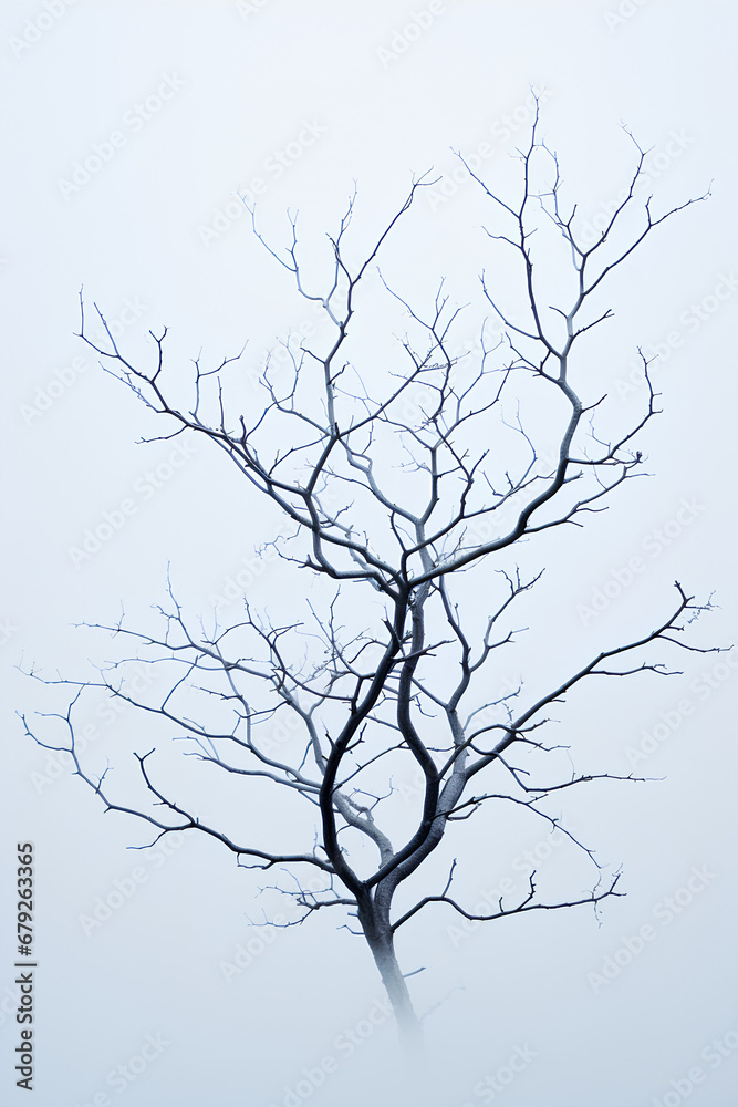 Obraz premium Minimalist Winter: Bare Branches Against Sky