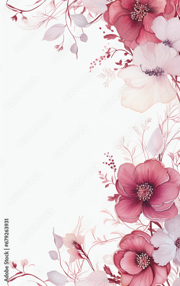 Obraz premium Vintage card with flowers. Hand drawn vector illustration. Perfect for invitations, greeting cards, blogs, posters