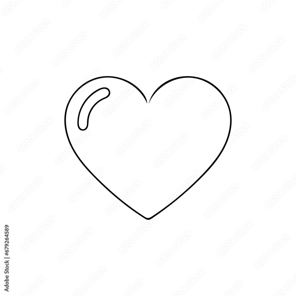 Flat Minimal Heart Shape Icon