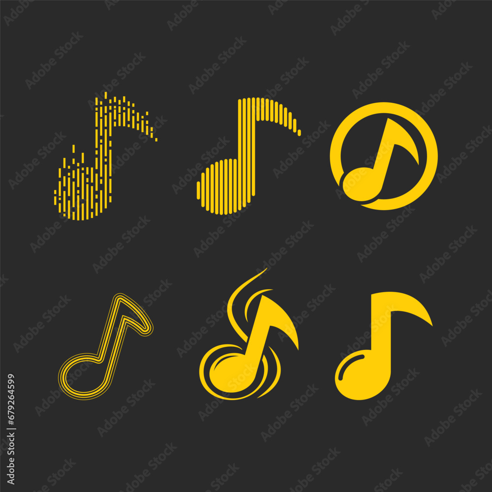 Obraz premium Music note logo icon
