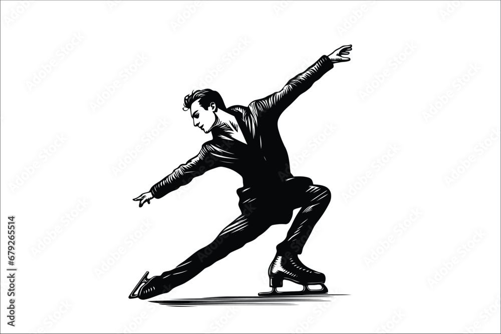 Icy Performance: Elegant Figure Skating Pose