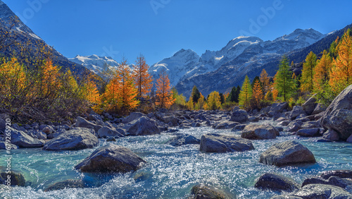 Schweiz Alpen Gletscher Herbst