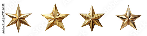 Gold star decoration Hyperrealistic Highly Detailed Isolated On Transparent Background Png File photo
