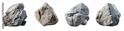 Gray stone Hyperrealistic Highly Detailed Isolated On Transparent Background Png File