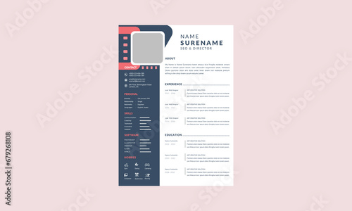 Elegant resume cv template - creative stylish design