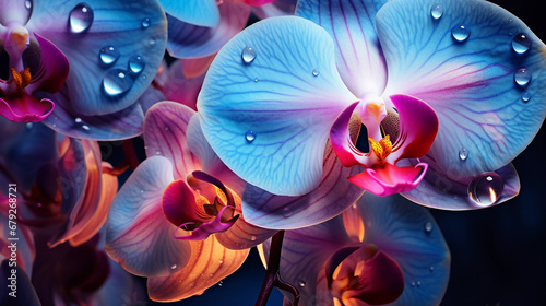 Aquatic Hues  Orchid Raindrops 1