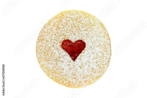 Linzer cookie isolated on white background photo