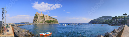 Iconic view of Ischia in Italy. Panoramic view from Ischia Ponte. photo