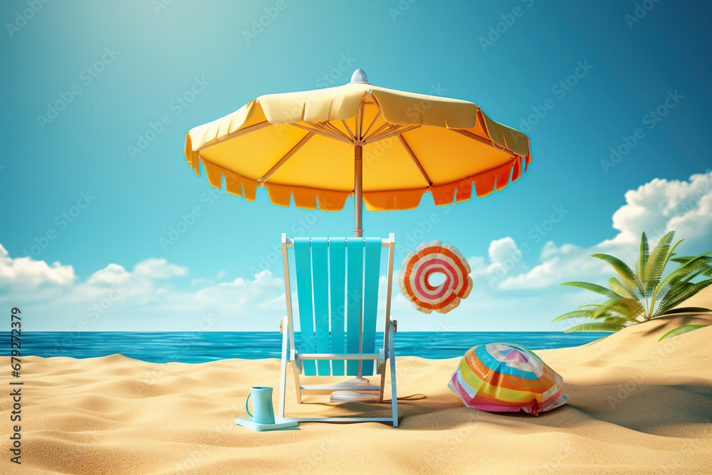 Sunbathing on the beach. Generative Ai
