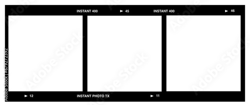 instant black photo frame retro with empty space