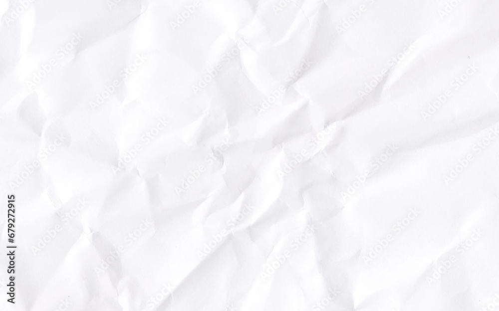 Fototapeta premium Seamless white crumpled paper background texture pattern with copy space. White creased paper background texture