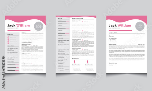 Resume Vector Template and Cover Letter Jobs CV Design 