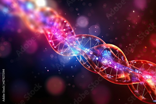 futuristic background with dna spiral